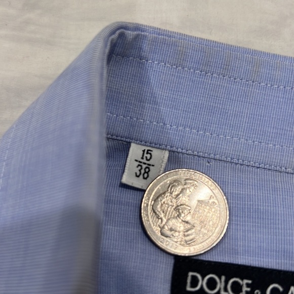 Dolce & Gabbana Martini Mens Blue Dress Shirt - Picture 5 of 7